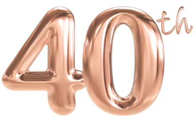 40 th anniversary - pink number anniversary