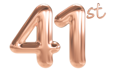 41 st anniversary - pink number anniversary