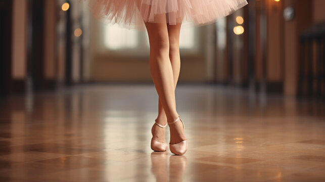 Close-up photo of a ballerina's ankle practicing ballet