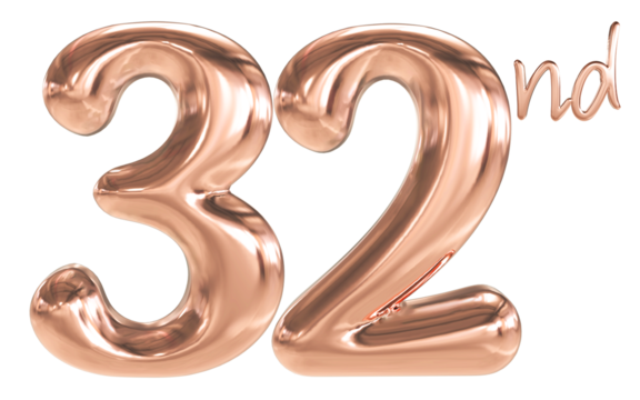 32 nd anniversary - pink number anniversary