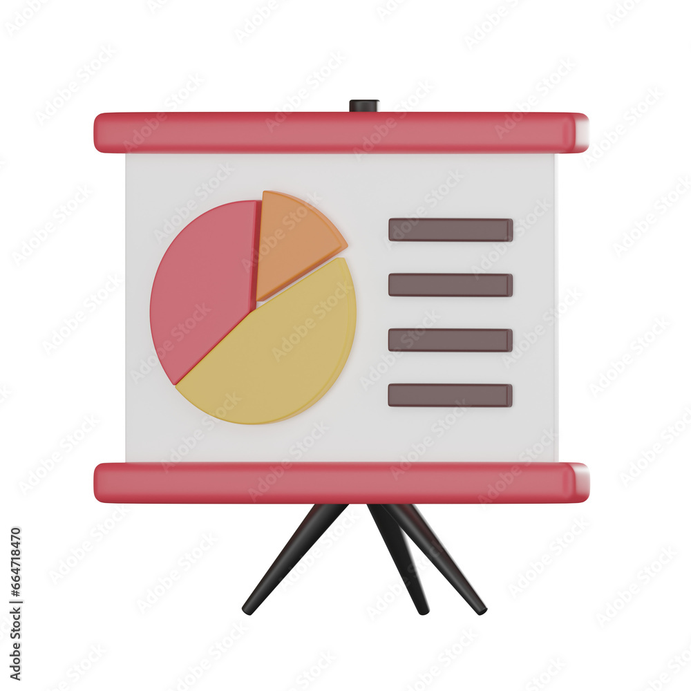 Poster presentation slide icon in 3d render