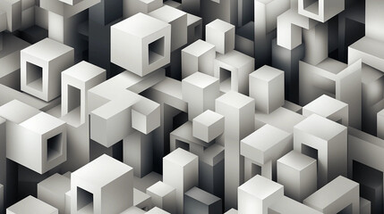 Obraz premium Geometric Overlapping Black and White Blocks Backdrop