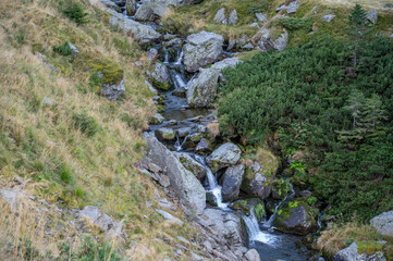 A stream in a green valley.