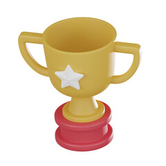 Startup Victory Champion Trophy Icon 3d render.