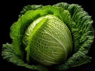 Obraz premium Cabbage Studio Shot Isolated on Clear Background, Food Photography, Generative AI
