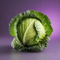 Obraz premium Cabbage Studio Shot Isolated on Clear Background, Food Photography, Generative AI