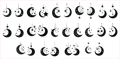 Moon and star silhouette