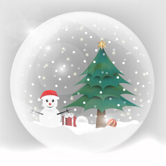 Christmas snow globe vector design