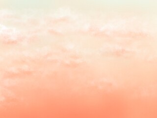 夕焼けに染まる雲が綺麗なオレンジの空の背景イラスト