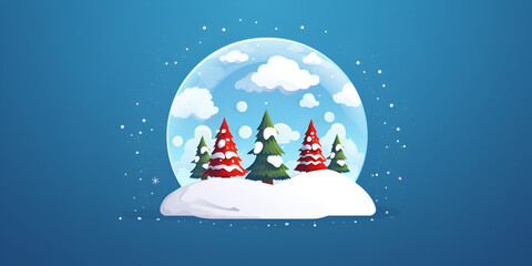 Fototapeta na wymiar christmas card with snow Generative Ai