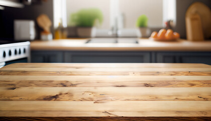 Blurred kitchen AI generative.