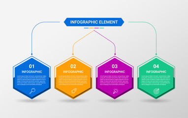 Infographic template with 4 options, Infographics Template.