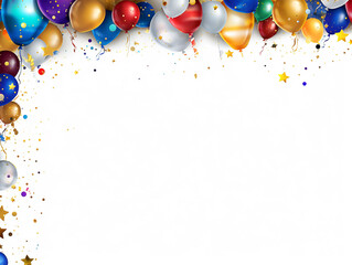 Birthday background with some balloon on white background