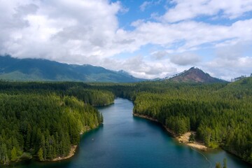 Lake Cushman and the Olympic Mountains