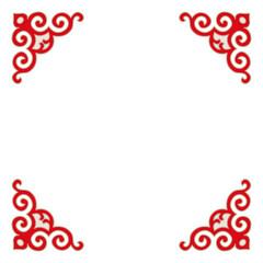 Obraz premium Luxury festive Chinese oriental traditional culture premium classical decoration red gold line art design vector illustration. Covers, greeting cards, logos, packaging, posters, backgrounds -Greeting 