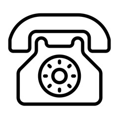 Telephone icon, line icon style