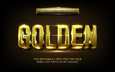 golden 3d style text effect