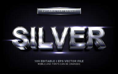 silver 3d style text effect