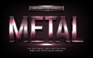 metal 3d style text effect