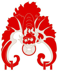 Luxury festive Chinese oriental traditional culture premium classical decoration red gold line art design vector illustration. Covers, greeting cards, logos, packaging, posters, backgrounds -Greeting 