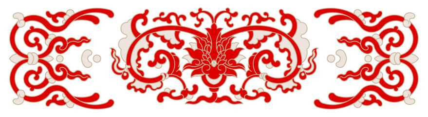 Luxury festive Chinese oriental traditional culture premium classical decoration red gold line art design vector illustration. Covers, greeting cards, logos, packaging, posters, backgrounds -Greeting 