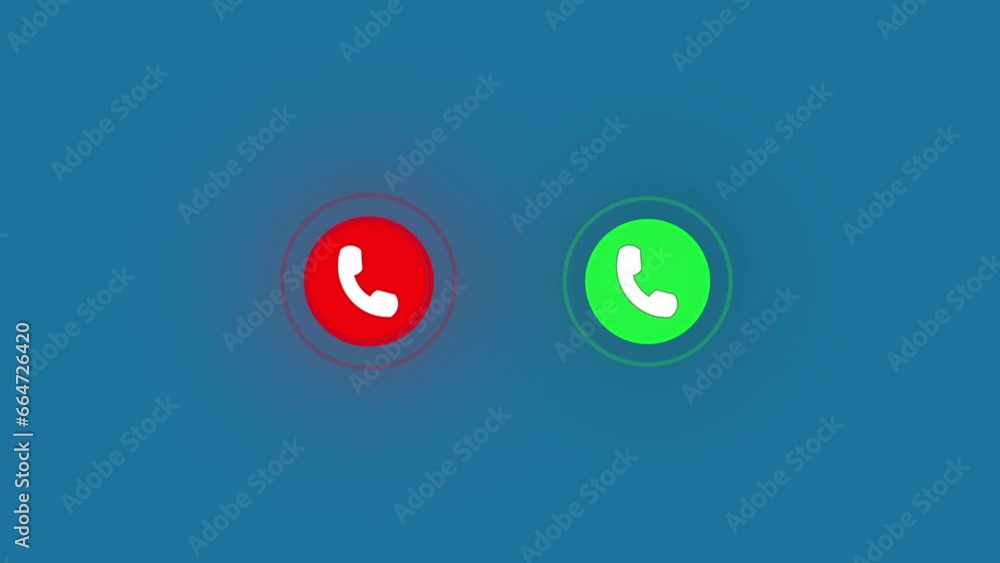 Poster red color call ending button and green accept button animation with white background.am_137