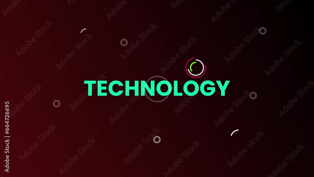 Poster a red color background on technology text animation .am_169