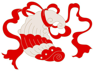 Luxury festive Chinese oriental traditional culture premium classical decoration red gold line art design vector illustration. Covers, greeting cards, logos, packaging, posters, backgrounds -Greeting 