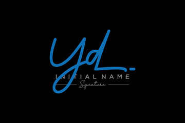 Obraz premium Initial YD signature logo template vector. Hand drawn Calligraphy lettering Vector illustration.