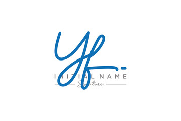 Fototapeta na wymiar Initial YF signature logo template vector. Hand drawn Calligraphy lettering Vector illustration.