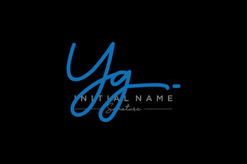Initial YG signature logo template vector. Hand drawn Calligraphy lettering Vector illustration.