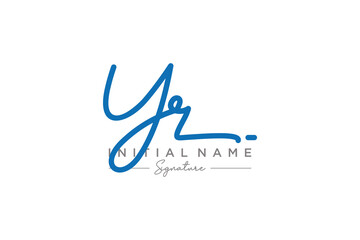 Initial YR signature logo template vector. Hand drawn Calligraphy lettering Vector illustration.