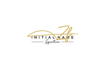 Initial ZF signature logo template vector. Hand drawn Calligraphy lettering Vector illustration.