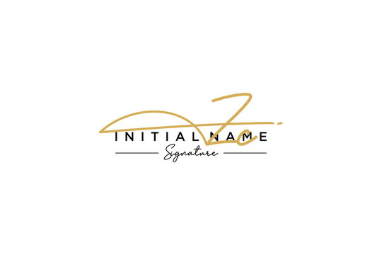 Initial ZC signature logo template vector. Hand drawn Calligraphy lettering Vector illustration.