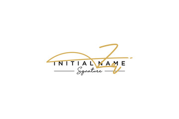 Initial ZR signature logo template vector. Hand drawn Calligraphy lettering Vector illustration.
