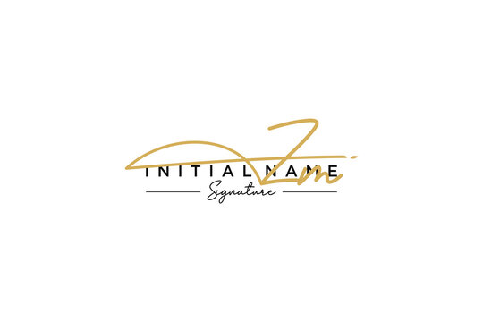 Initial ZM signature logo template vector. Hand drawn Calligraphy lettering Vector illustration.