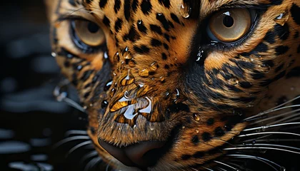 Foto op Plexiglas Beautiful tiger staring, its fur a pattern of animal markings generated by AI © djvstock