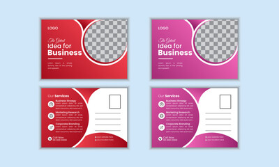 Corporate Unique business postcard design template.
