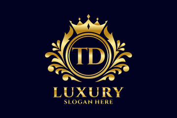 Initial TD Letter Royal Luxury Logo template in vector art for luxurious branding projects and other vector illustration.