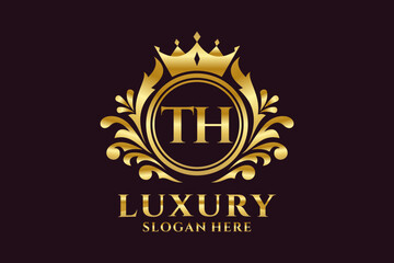Initial TH Letter Royal Luxury Logo template in vector art for luxurious branding projects and other vector illustration.