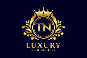 Initial TN Letter Royal Luxury Logo template in vector art for luxurious branding projects and other vector illustration.