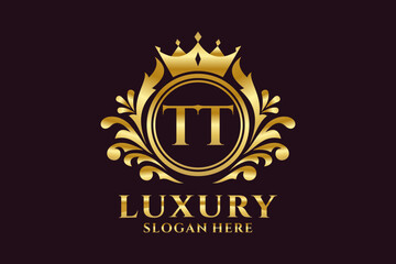 Initial TT Letter Royal Luxury Logo template in vector art for luxurious branding projects and other vector illustration.