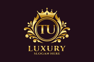 Initial TU Letter Royal Luxury Logo template in vector art for luxurious branding projects and other vector illustration.
