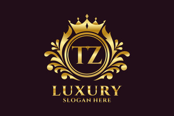 Initial TZ Letter Royal Luxury Logo template in vector art for luxurious branding projects and other vector illustration.