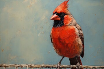 Cardinal Red Color: Stunning Vibrant Bird Texture Image, generative AI