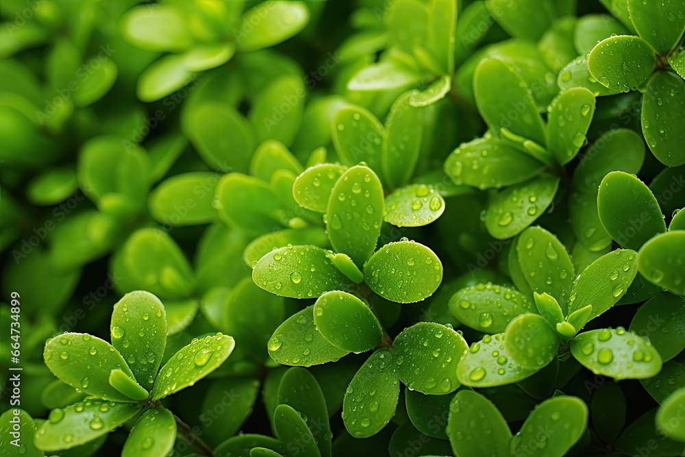 Poster clover green color: captivating dewy meadow texture for a serene and refreshing visual experience, g