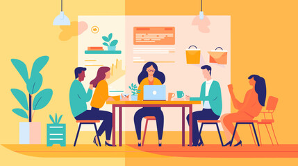 Concept vector illustration of business meeting.
