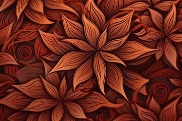 Cinnamon Red Color: Aromatic Spice Pattern for a Warm and Inviting Touch, generative AI