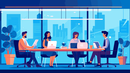 Concept vector illustration of business meeting.
