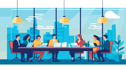Concept vector illustration of business meeting.